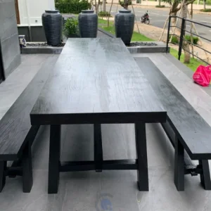 bộ bàn ghế gỗ dài